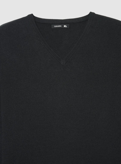 Maglia scollo a V a tinta unita