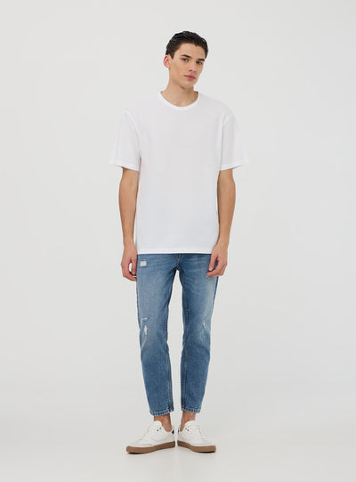 T-shirt tinta unita tessuto strutturato