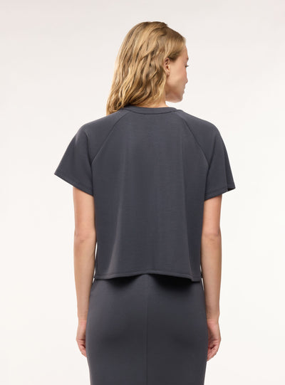 T-shirt a tinta unita con maniche raglan