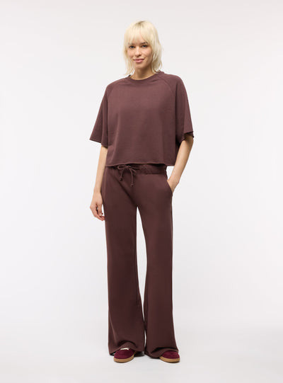 Pantaloni tuta ampi a zampa con coulisse