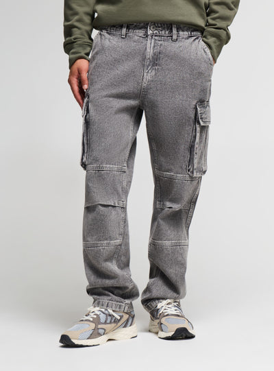 Jeans over cargo a tinta unita