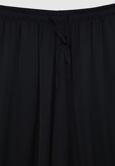 Wide-leg satin-effect trousers with drawstring