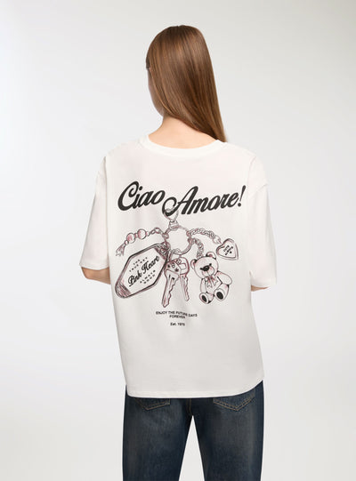 T-shirt ample avec impression devant/dos