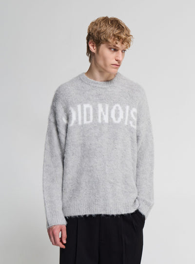 Boxy Pullover mit flauschiger Oberfläche und Schriftzug