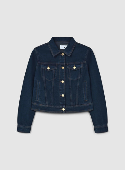 Giubbino di jeans scuro con tasche