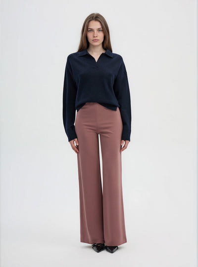 Pantalones de pierna ancha lisos