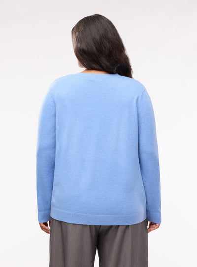 Cardigan con bottoni e scollo tondo