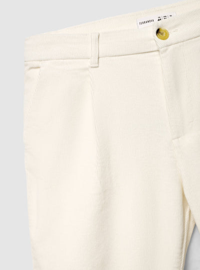 Pantaloni chino in velluto a coste con pences