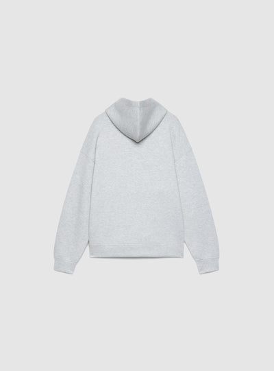 Felpa boxy con zip e cappuccio