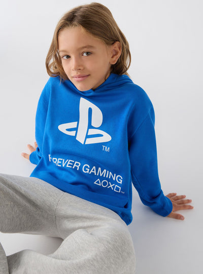 Felpa con cappuccio con stampa playstation®