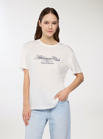 T-shirt ampia con scritta