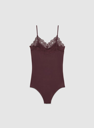 Body con spalline sottili e pizzo