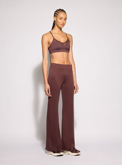 Pantaloni tuta sportivi wide leg a tinta unita