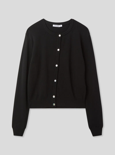 Cardigan tinta unita con bottoni