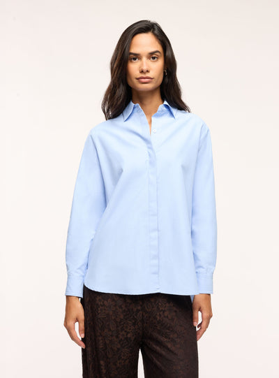 Camicia ampia in popeline