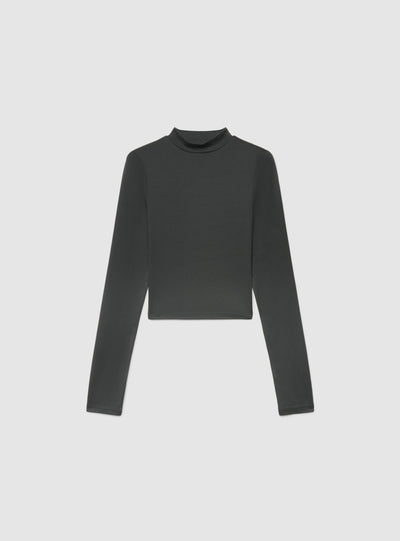 T-shirt crop a lupetto tinta unita