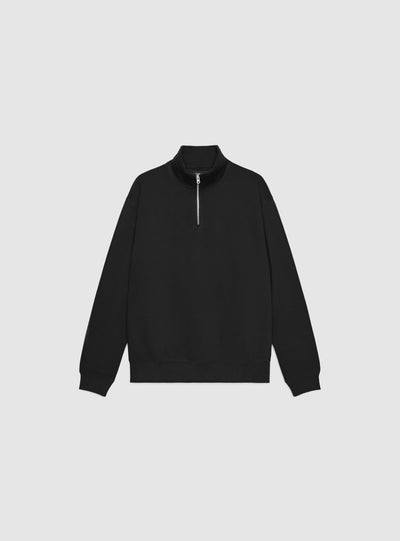 Felpa con collo alto e mezza zip