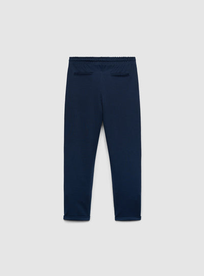 Pantaloni tuta lunghi in piquet con risvolto