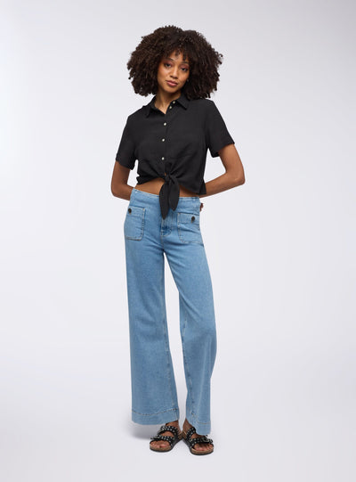 Camicia crop con nodo