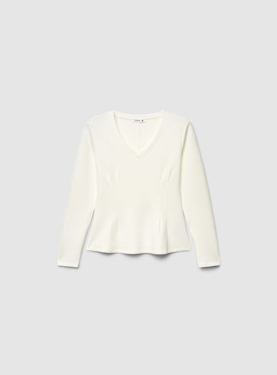 Langarmshirt mit V-Ausschnitt