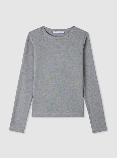 Ribbed long-sleeve T-shirt