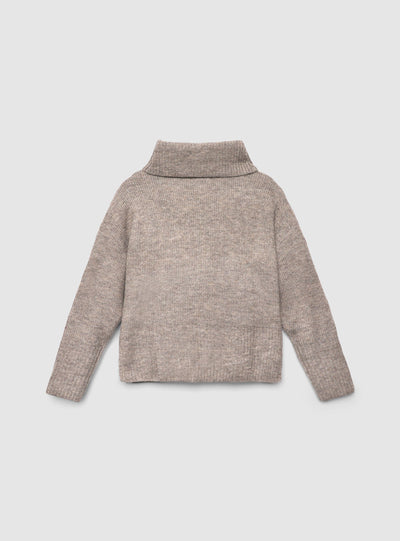 Bluza e shkurtër me qafë të lartë në ngjyrë të njëtrajtshme