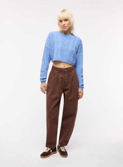 Maglia crop ampia a trecce