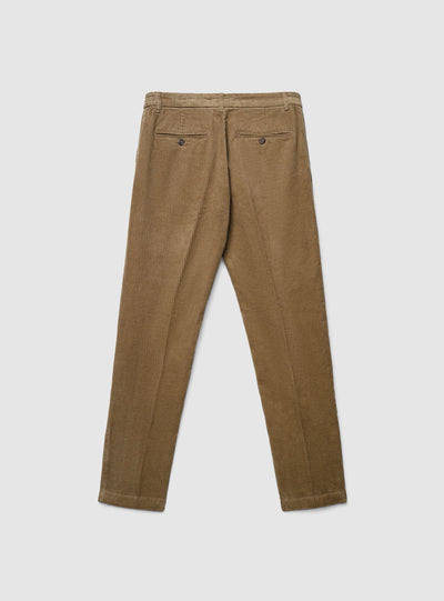 Pantaloni chino con elastico in velluto a coste