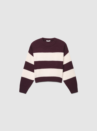 Maglia ampia a righe con maniche balloon