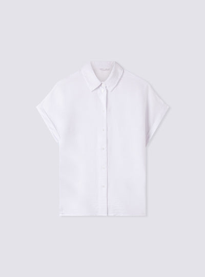 Camicia con maniche ad aletta tessuto leggero