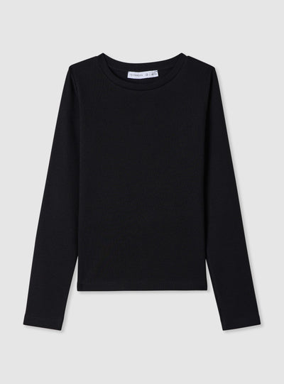 Ribbed long-sleeve T-shirt