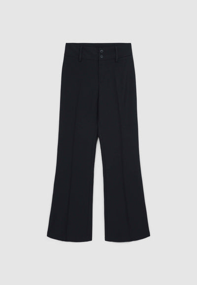 Pantaloni a zampa con fascia vita alta