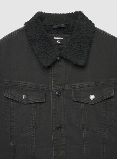 Giacca trucker imbottita con collo in teddy
