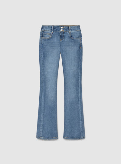 Jeans a zampa a vita ultra bassa