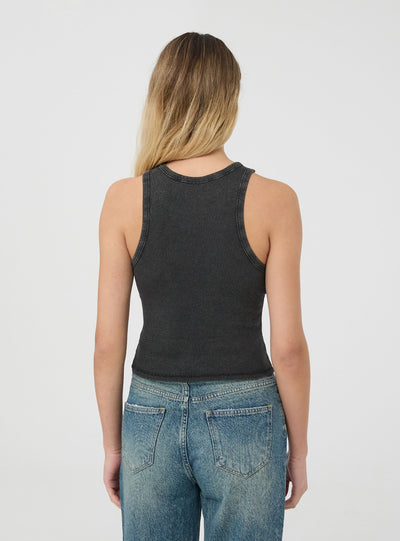 Canotta vogatore a costine garment-dyed