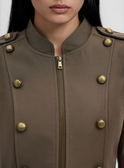 Giacca corta stile militare con zip