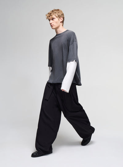 Pantaloni super baggy con fusciacca