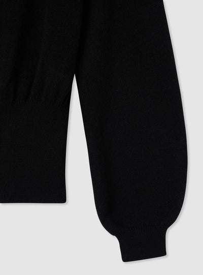 Einfarbiger Pullover mit Ballonärmeln