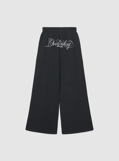 Широки спортни панталони с надписи wide leg