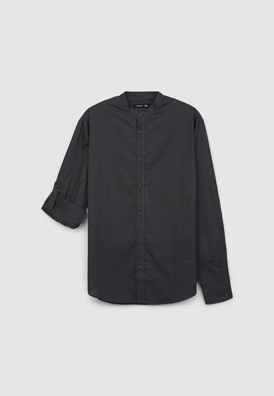 Camicia coreana in misto lino