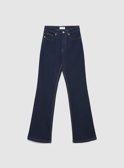Jeans bootcut a tinta unita