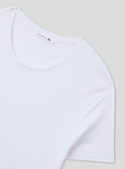 T-shirt a costina tinta unita