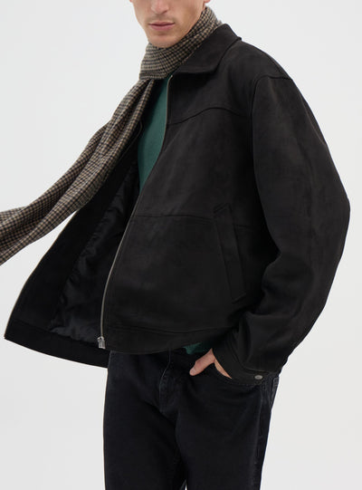 Jacket with shirt collar and zip fastening