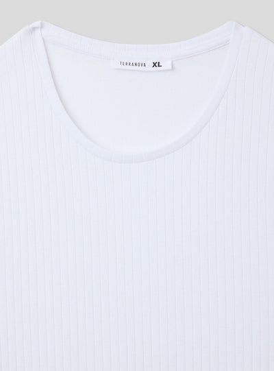T-shirt a costina tinta unita