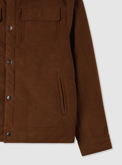 Giubbino in velluto a coste con colletto effetto shearling