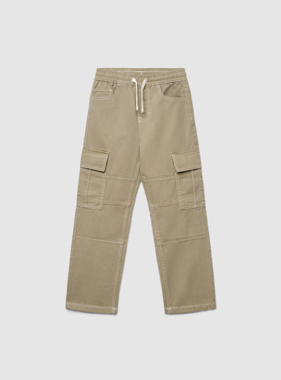 Pantaloni cargo wide leg con coulisse