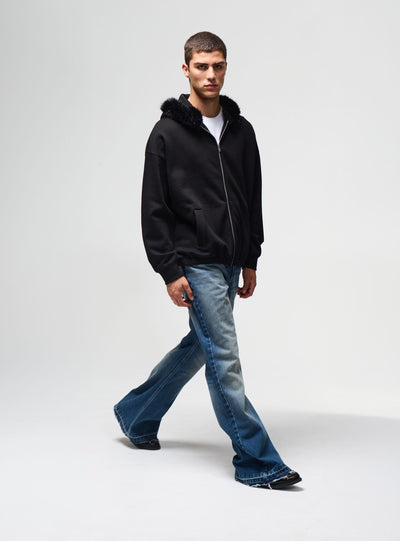 Hooded zip-up sweatshirt