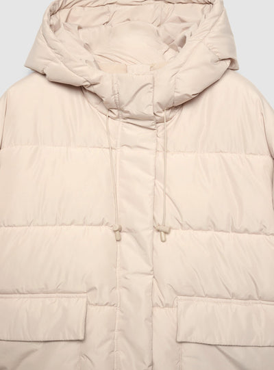 Giubbotto imbottito oversize con cappuccio