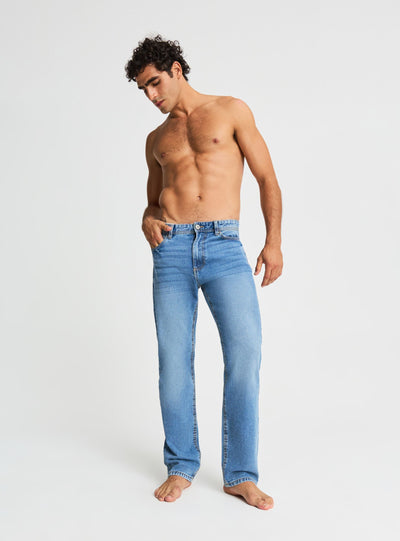 Jeans straight a tinta unita