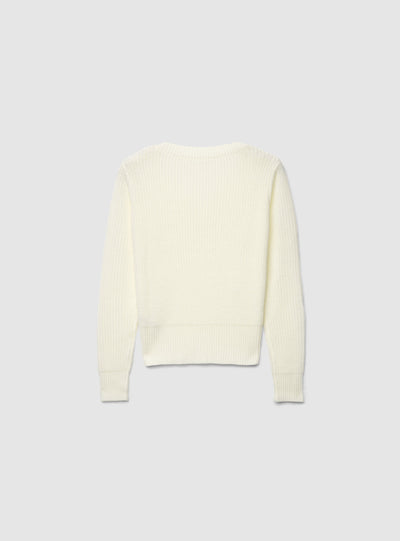 Maglia a coste inglesi con scollo a V